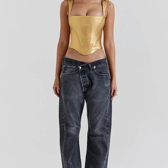 House of CB Karia Gold Crop Top - Picture 4 of 9